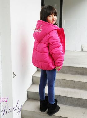 IRK0008C 出口外贸RADY童装 连帽刺绣logo夹克式中棉棉衣外套