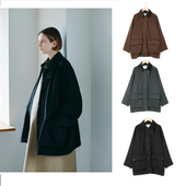 新品 3色入 复古百搭 发售纯元 日单毛呢羊毛外套灯芯绒领子