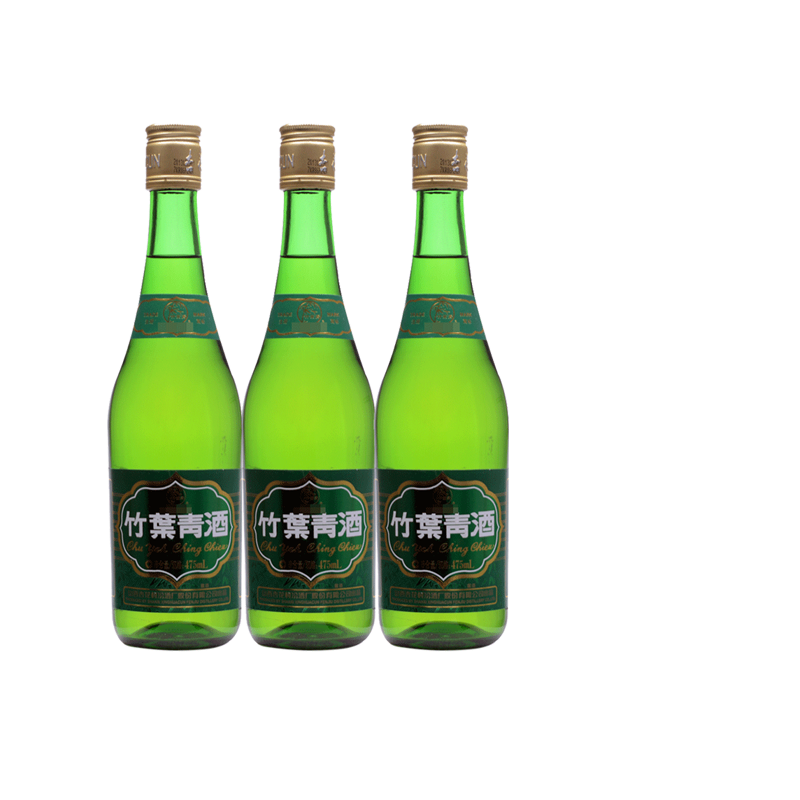 汾酒38度竹叶青酒475ml*3瓶套装玻璃瓶山西杏花村特产露酒