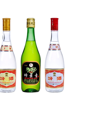 汾酒42度红盖53度黄盖45度竹叶青酒各一瓶475ml*3瓶套装露酒