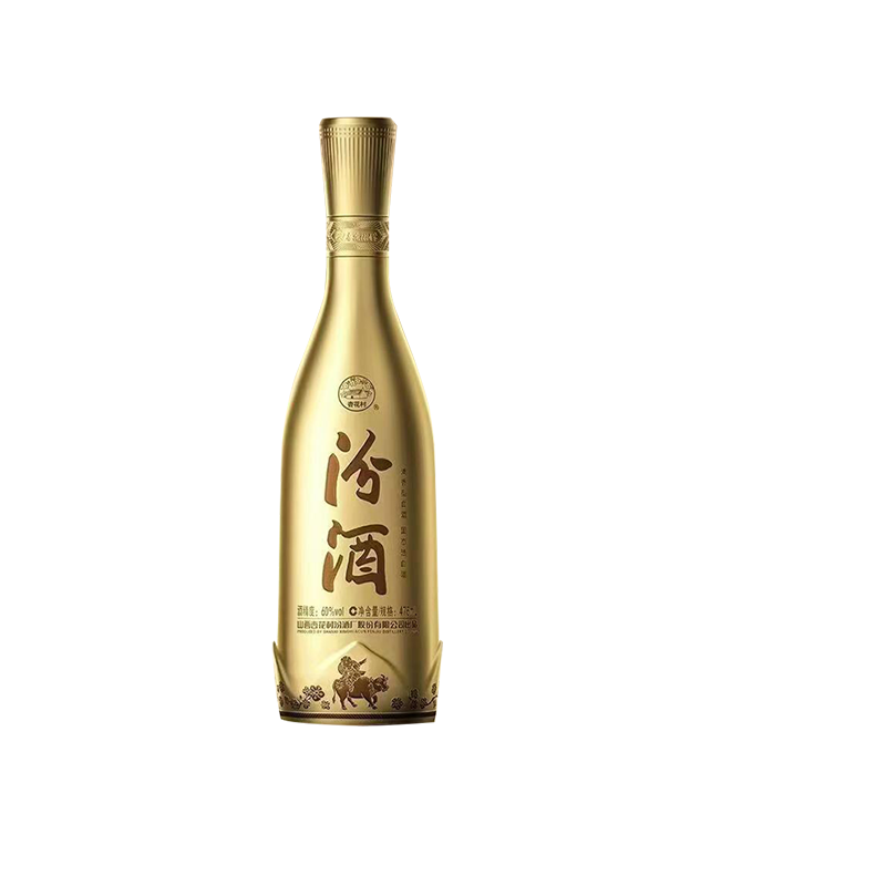 汾酒山西杏花村牧童水晶汾玻汾口粮酒60度清香型白酒475mL单瓶装