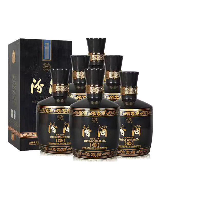 汾酒黑坛金奖20清香型白酒53度