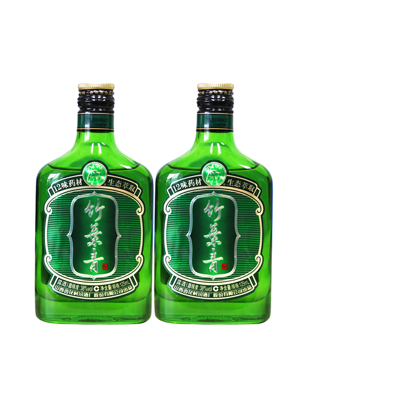 汾酒竹叶青酒露酒好运竹38度125mL*2瓶套装山西杏花村酒