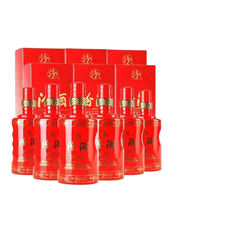 48度龙凤如意汾酒475ml*6瓶礼盒整箱装山西特产清香型结婚白酒