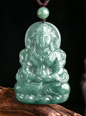 天然翡翠观音度母吊坠挂件