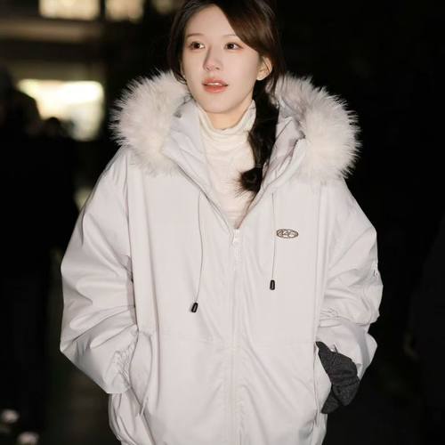 赵露思同款大毛领派克羽绒棉服