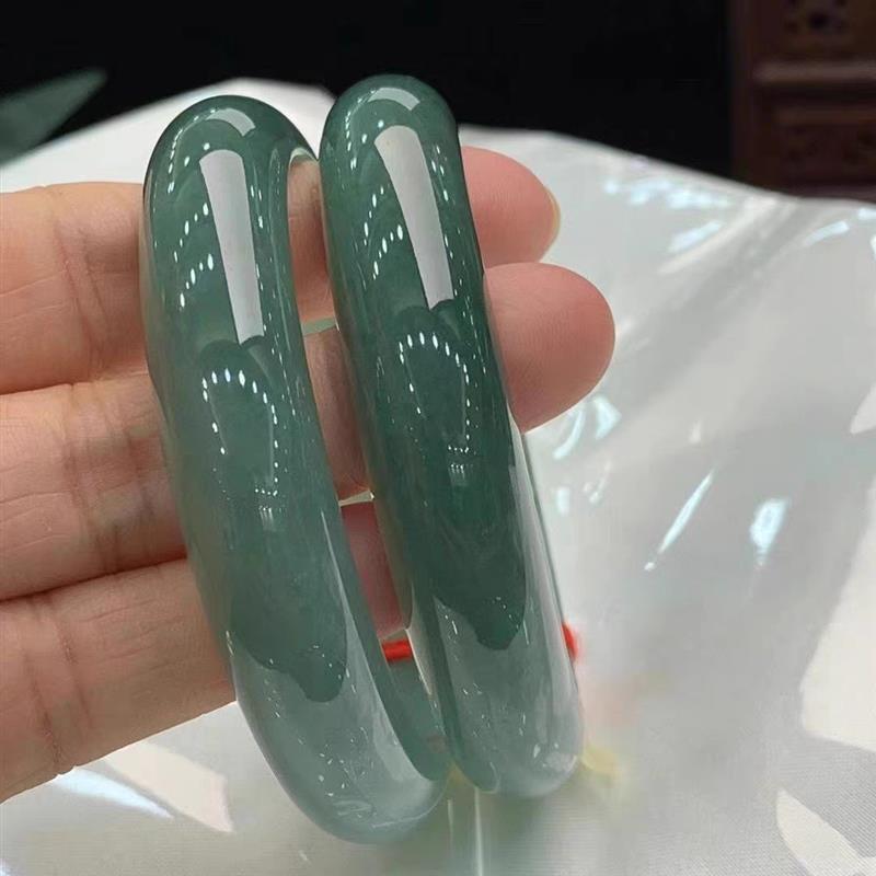 天然正品玉石玉镯油青绿翡翠色玉手镯浅绿飘花贵州翠绿玉镯子女款