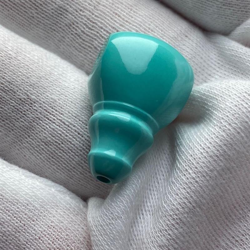 吉祥】绿松石三通佛头吊坠平安扣回纹背云老型圆珠隔片菩提配饰