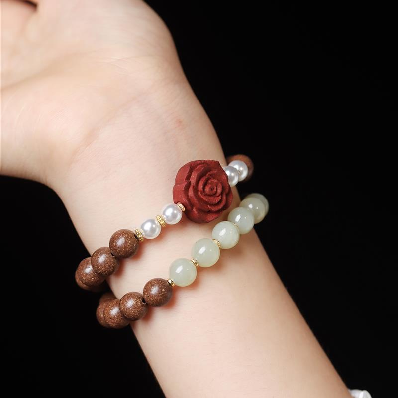 吉祥】《鹅梨》花蕊玫瑰花双圈手串美容养颜调理合香珠送礼生日礼