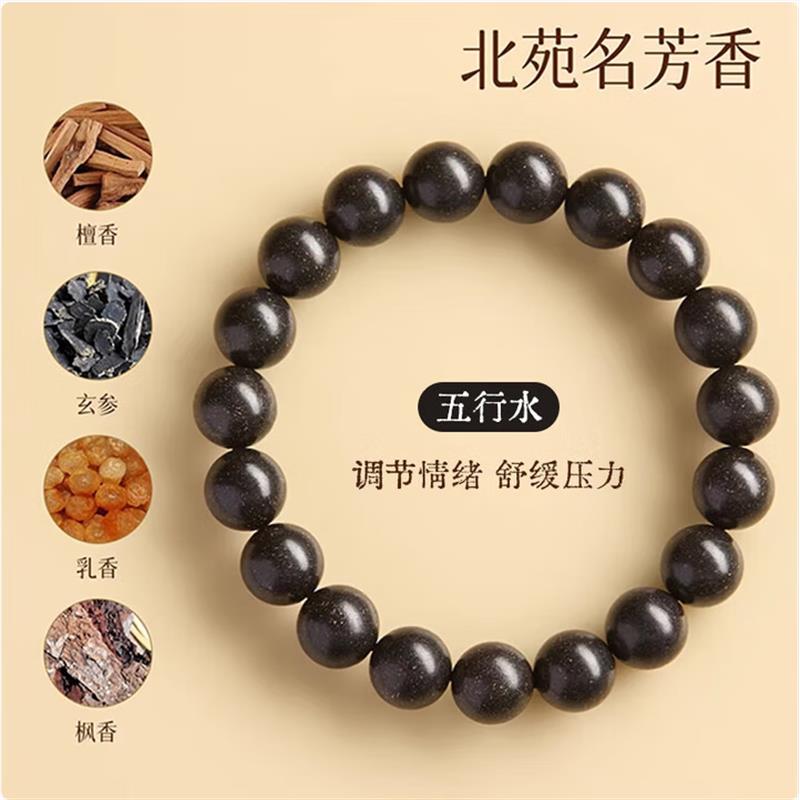 吉祥】五行水中药手串非遗古法合香珠自制手工药香珠