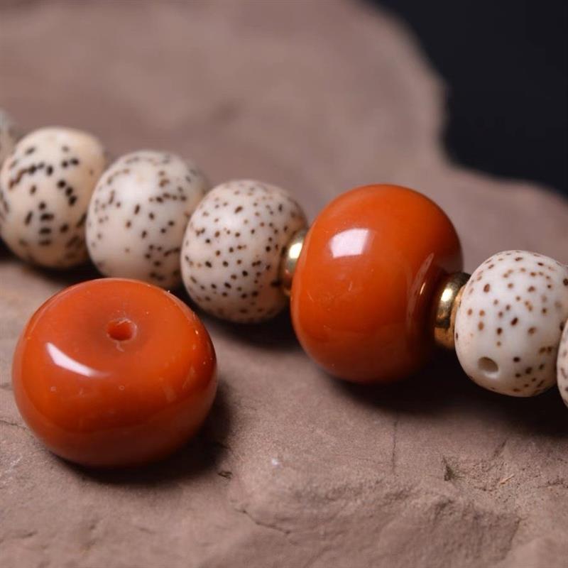 南红玛瑙鼓珠文玩配珠金刚星月菩提佛珠手串配饰饰品散珠