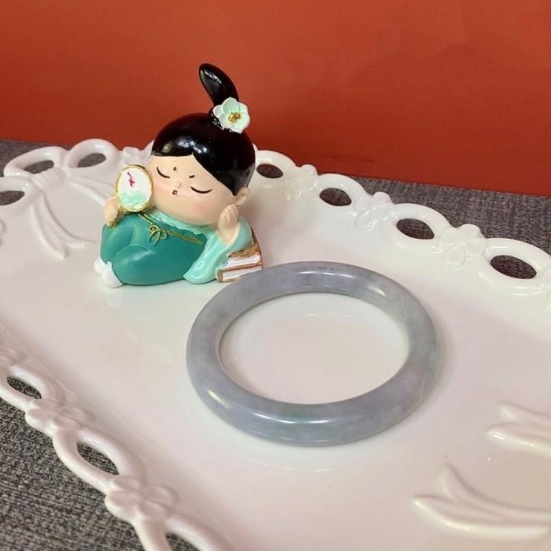 新款纯天然缅甸翡翠货玻璃种圆条手镯胖圆条冰种高冰透飘花手镯