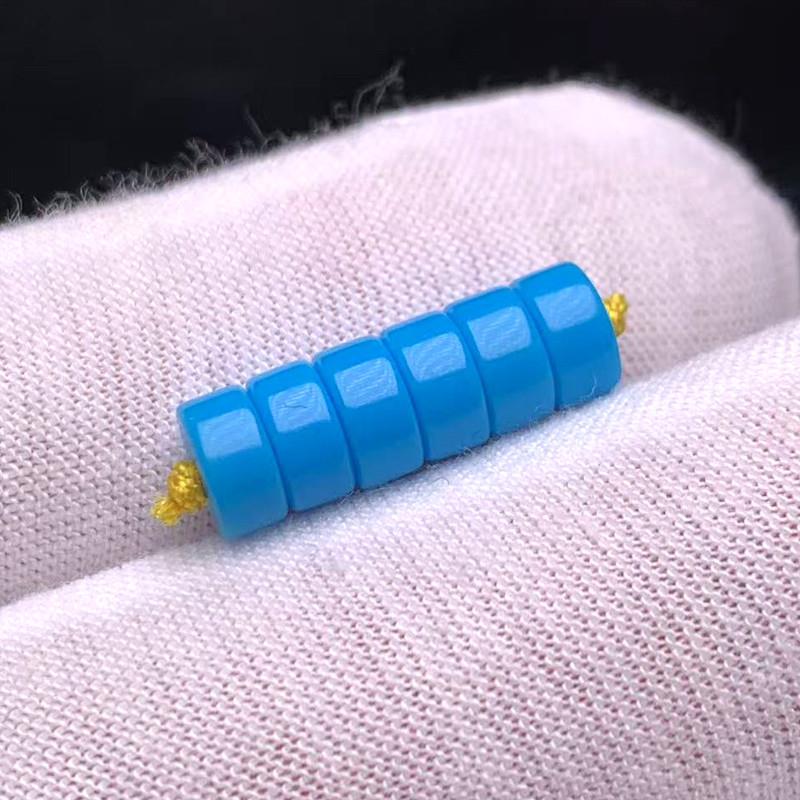 精品绿松石隔珠蓝色直切隔片垫片高瓷玉化暴力蓝手串配珠串珠