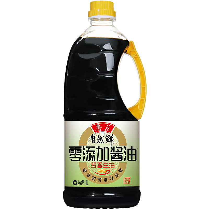 【鲁花直营】鲁花自然鲜零添加酿造酱油1L*1酱香生抽零添加防腐剂