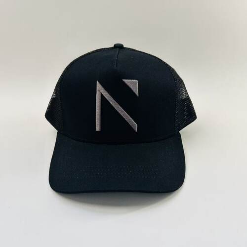 NATIVE ATTIRE美式卡车网帽黑色几何N立体刺绣硬顶透气休闲棒球帽
