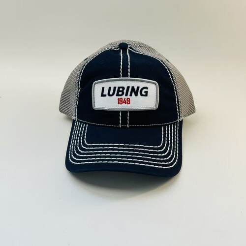 LUBING 1949美式复古卡车网帽 拼灰贴布刺绣工装透气弯檐遮阳帽子