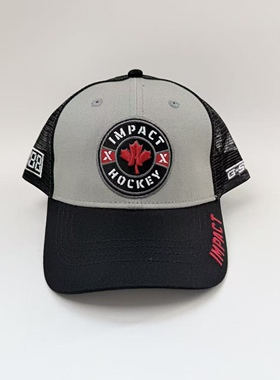 北美冰球队Impact Hockey卡车帽 拼色网眼透气枫叶刺绣运动棒球帽