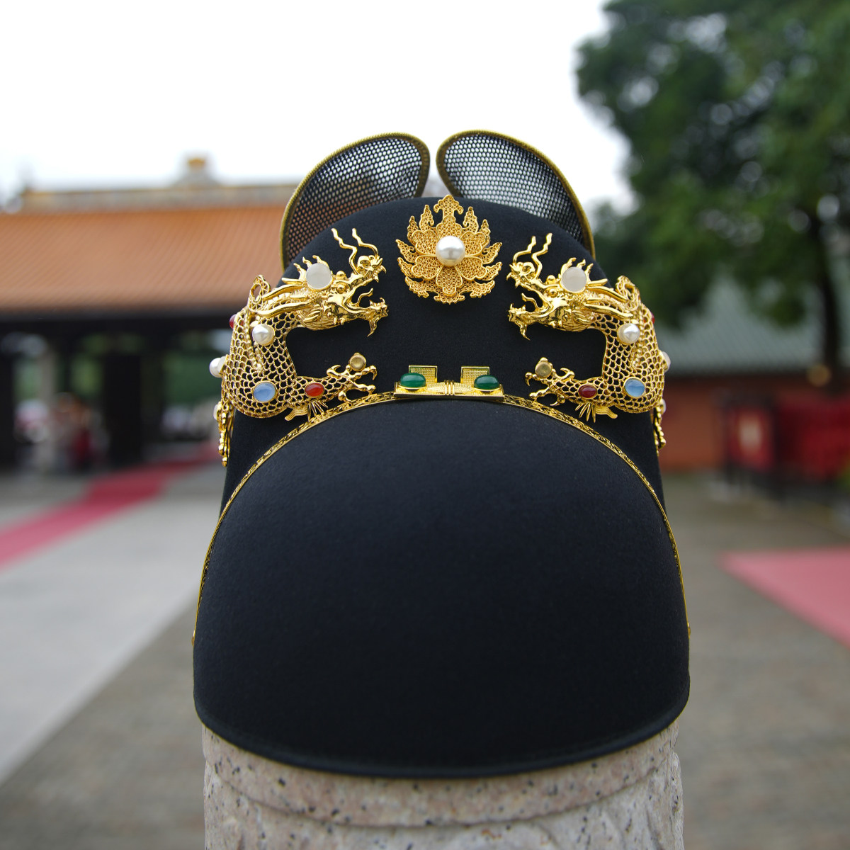 乌衣巷明制翼善冠定陵万历皇帝冠帽复原大双龙汉服古风男士新郎帽