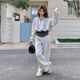 现货092-2602浅灰休闲套装P175控288，女装运动套装，浙宝092