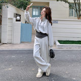 现货092-2602浅灰休闲套装P175控288，女装运动套装，浙宝092