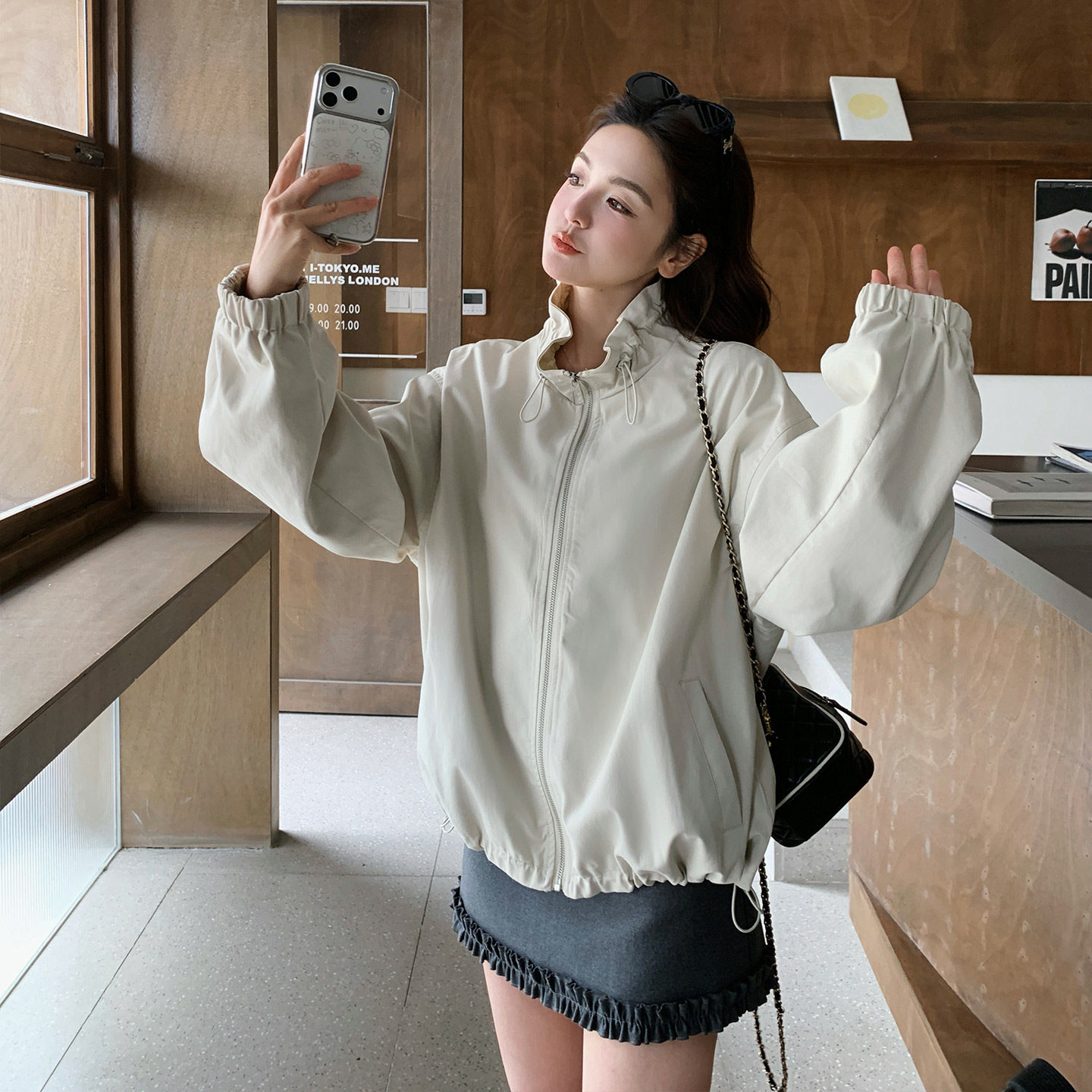 现货抽绳立领外套B092-2609-P145-K238,女装短外套,浙宝092
