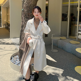 现货新款米白赫本风双面大衣092-2235-P265控398，女装毛呢外套，浙宝092