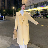 新款现货鸡蛋黄海军领双面呢092-2255-P285控398，女装毛呢外套，浙宝092