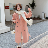 新款现货粉色双面呢大衣092-2231-P315控428，女装毛呢外套，浙宝092