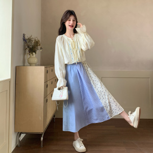 现货拼接衣裙套装 B092-2608-P175-K288图片