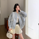 现货新款092-2510-重工提花蓝色棒球服P155控228，女装短外套，浙宝092