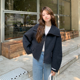 现货092-2539深灰大翻领双面呢P275控418，女装毛呢外套，浙宝092