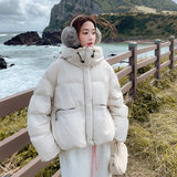 新款092-2555针织拼接短款羽绒服50绒P265控398，女装羽绒服，浙宝092