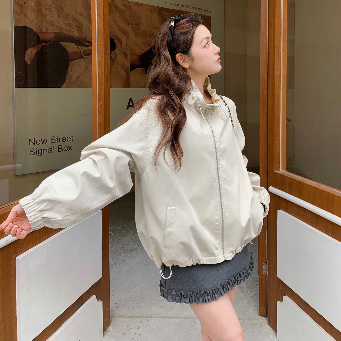 现货抽绳立领外套B092-2609-P145-K238，女装短外套，浙宝092