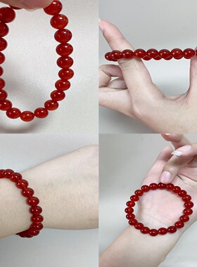 红红火火 正品红玛瑙手串女款好运来手链精致款手串小众珠宝