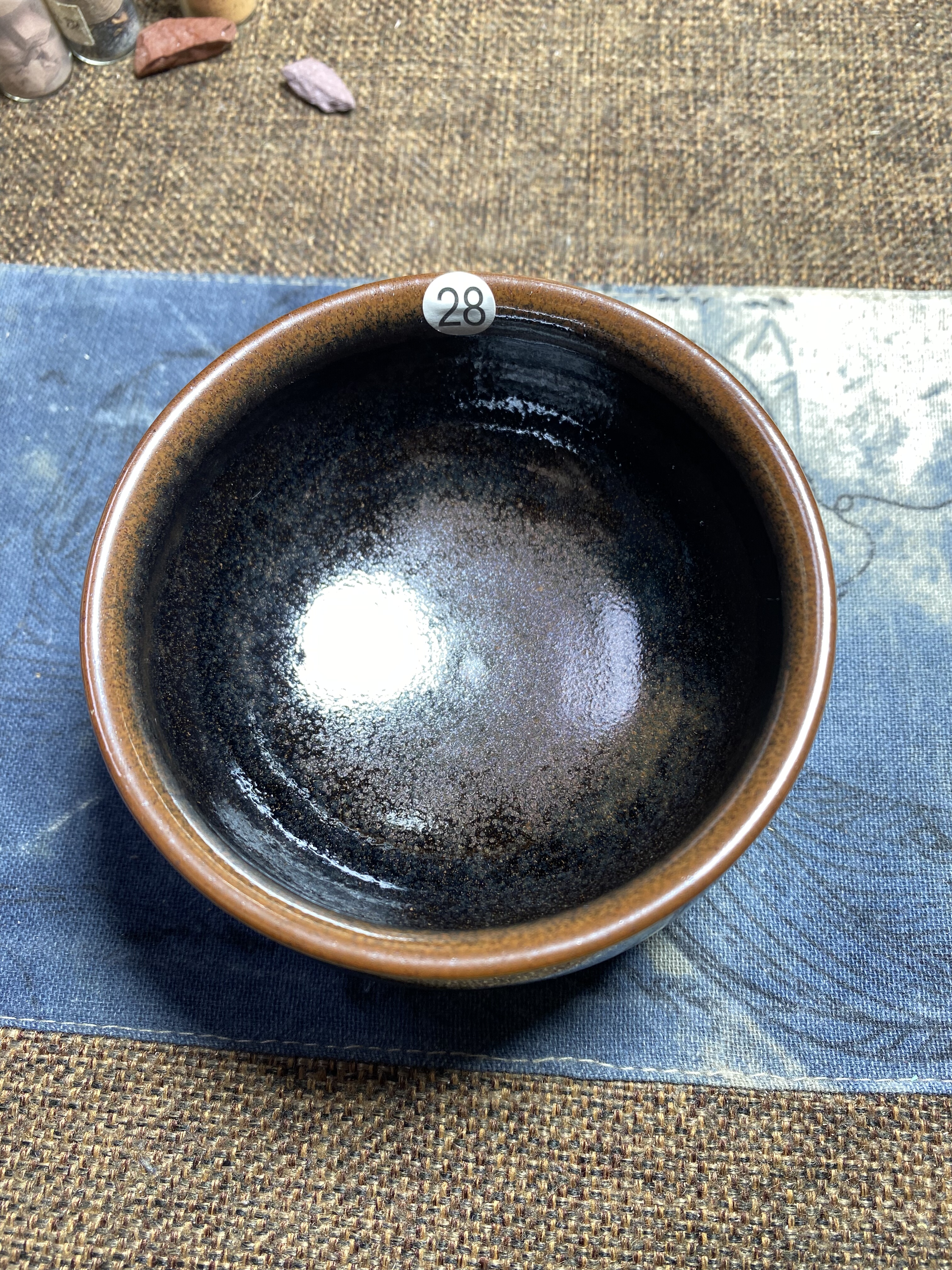 丞相龙窑柴烧建盏香炉口径9.2cm高5.1cm重量204g容量160cc