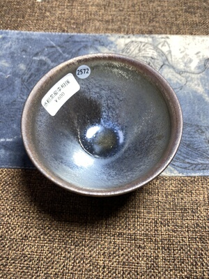 丞相龙窑柴烧建盏束口口径9.2cm高5.4cm重量173g容量140cc
