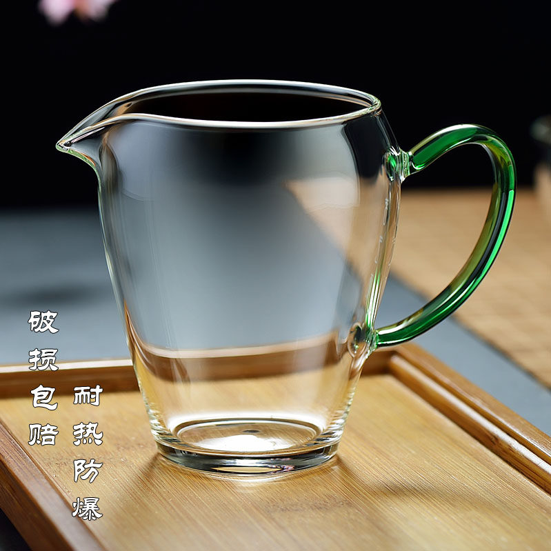 茶艺师企鹅公道杯加厚耐高温高硼玻璃侧把茶海分茶器功夫茶具配件