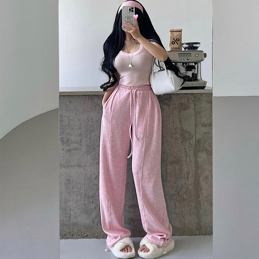 高腰宽松显瘦抽绳束脚休闲卫裤