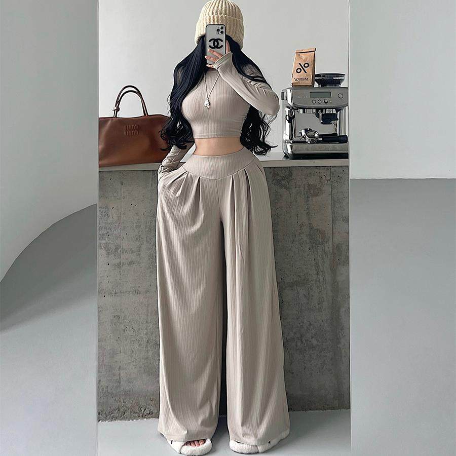 YoungGirlDay纯欲慵懒风高腰垂感宽松显瘦直筒阔腿休闲裤拖地长裤,女装/女士精品,休闲裤,淘宝优惠券,粉丝福利购,淘宝优惠卷