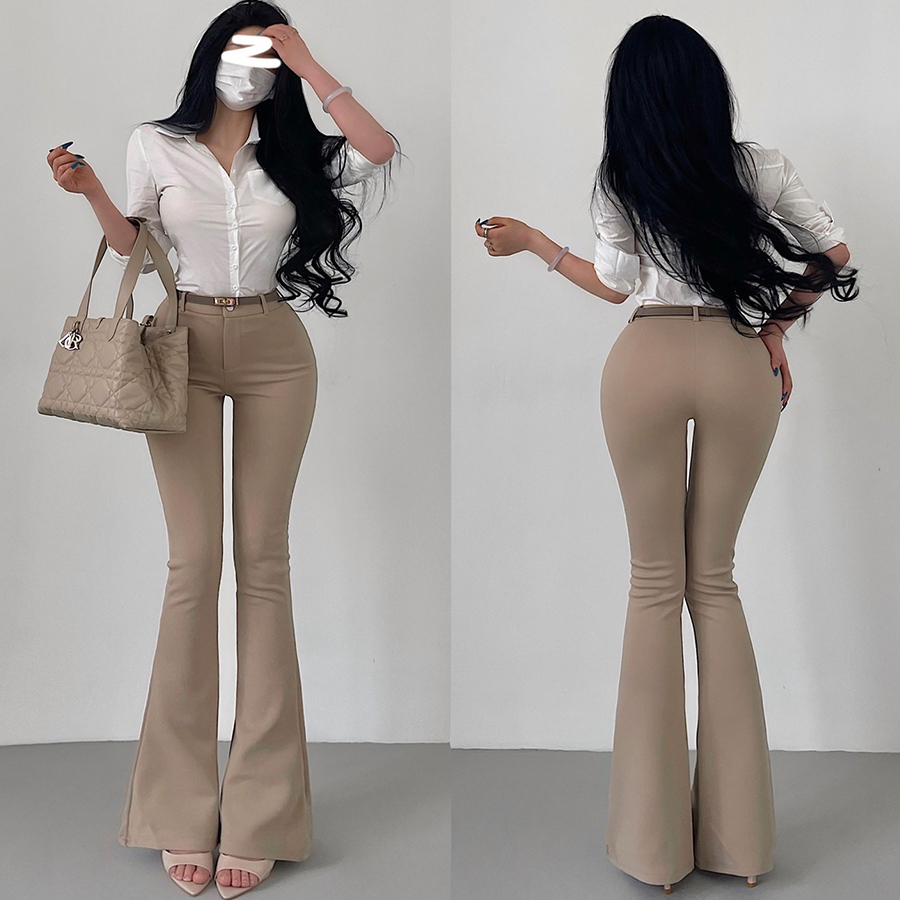 老钱风微喇显腿长西装裤休闲长裤
