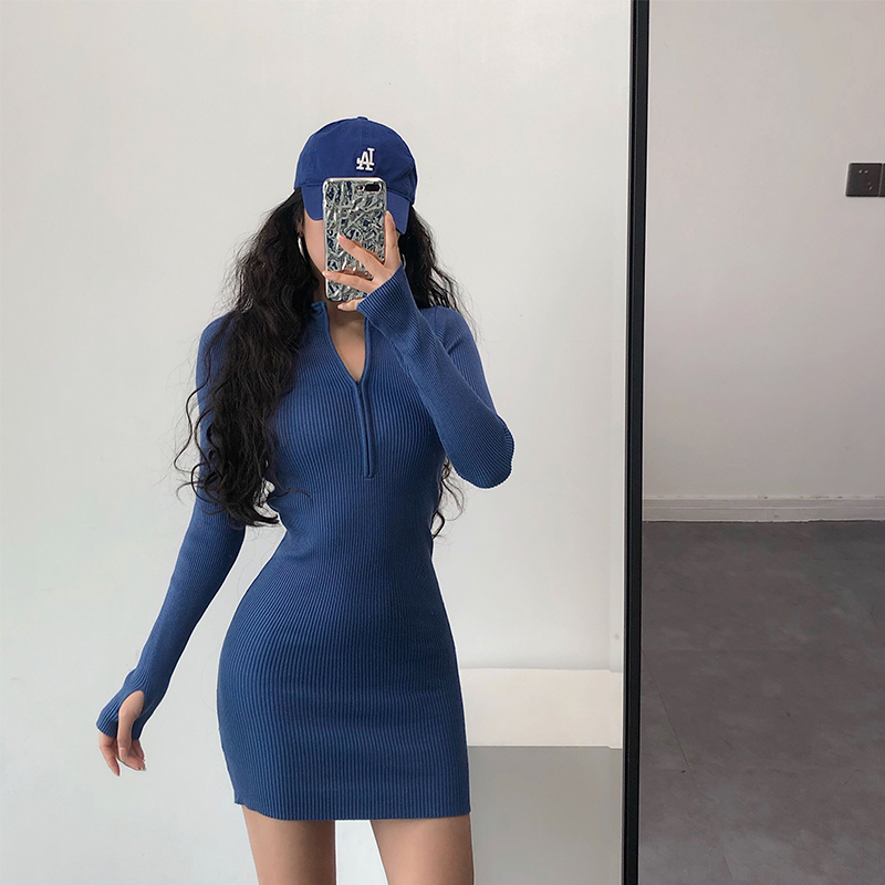 younggirlday欧美风拉链针织长袖