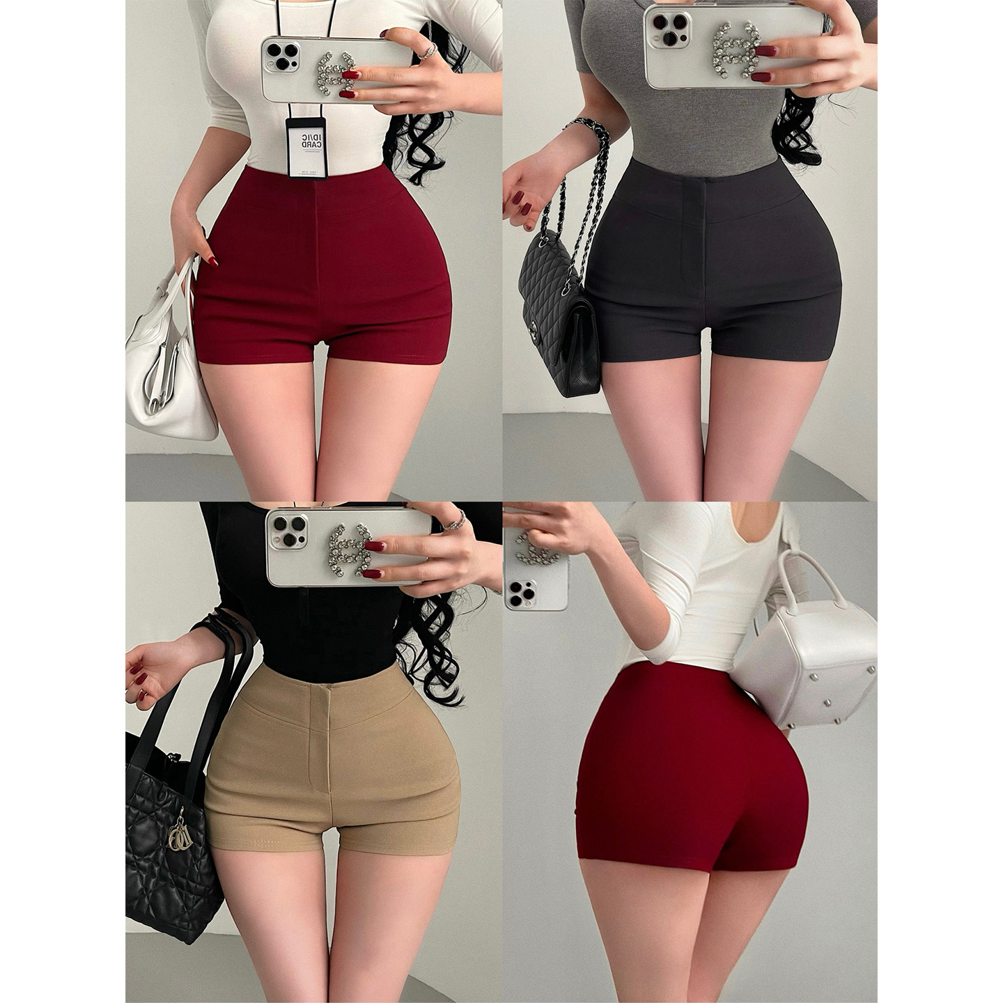 YoungGirlDay韩漫纯欲风性感高腰显瘦提臀显腿长包臀休闲短裤热裤