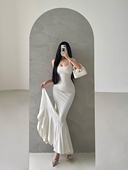 YoungGirlDay步步生莲纯欲氛围感性感露背包臀鱼尾吊带连衣裙长裙