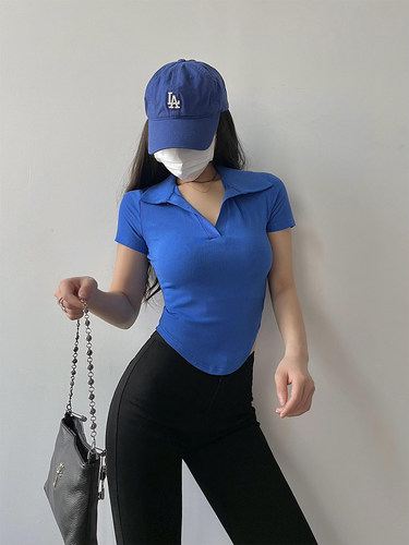 辣妹性感短款露脐短袖T恤上衣女