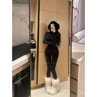 YoungGirlDay纯欲辣妹拉链紧身健身瑜伽服滑雪服运动休闲连体长裤