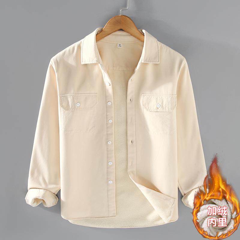 秋冬季新款加绒加厚保暖翻领长袖衬衫简约休闲韩版外套痞帅气质男,男装,衬衫,淘宝优惠券,粉丝福利购,淘宝优惠卷