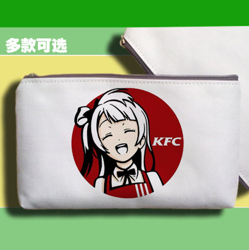 南小鸟肯德基kfc学生多功能手拿帆布笔袋手机包收纳袋子