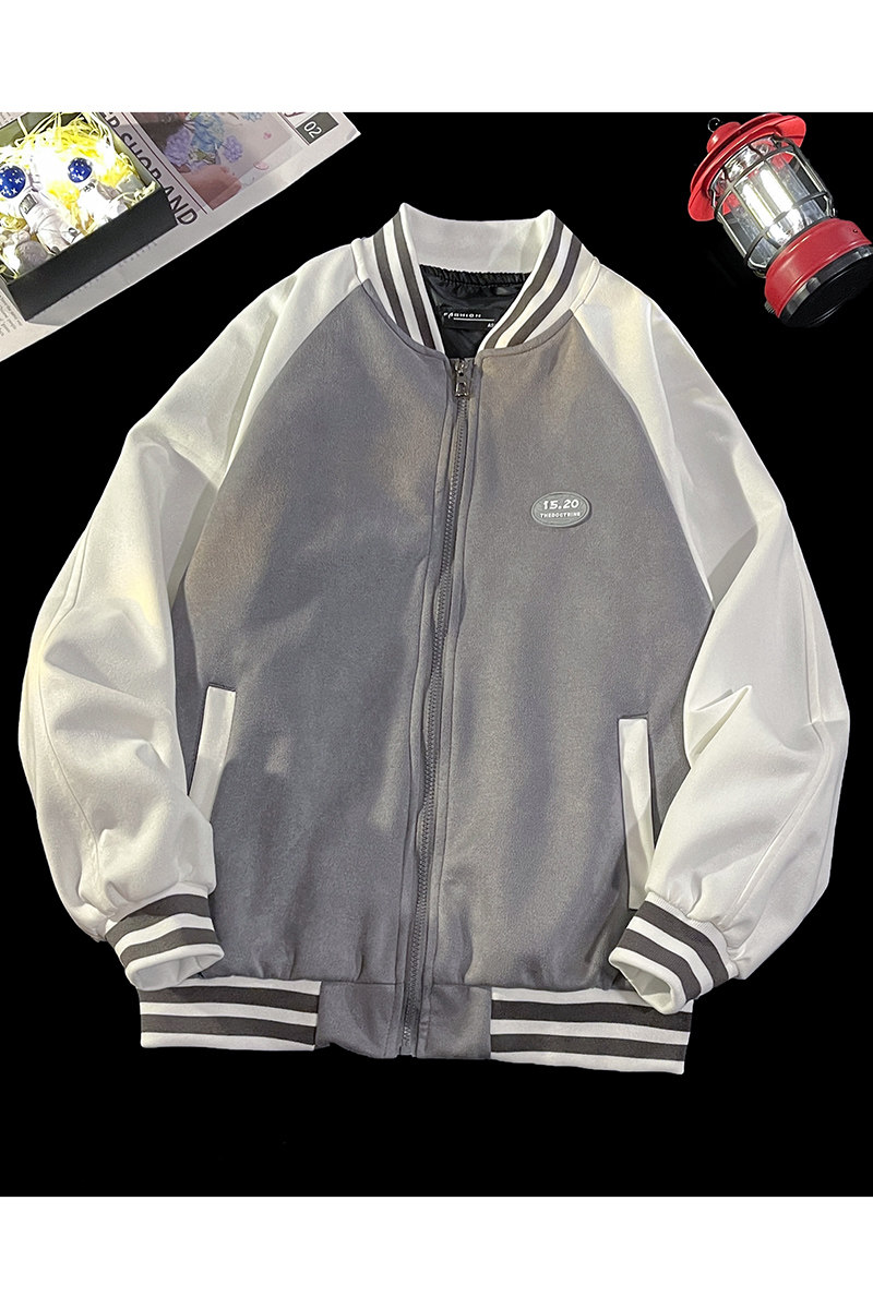 毛毯2023春季麂皮绒棒球服男士夹克美式外套男DSA012A-JK521P70,男装夹克,星座415