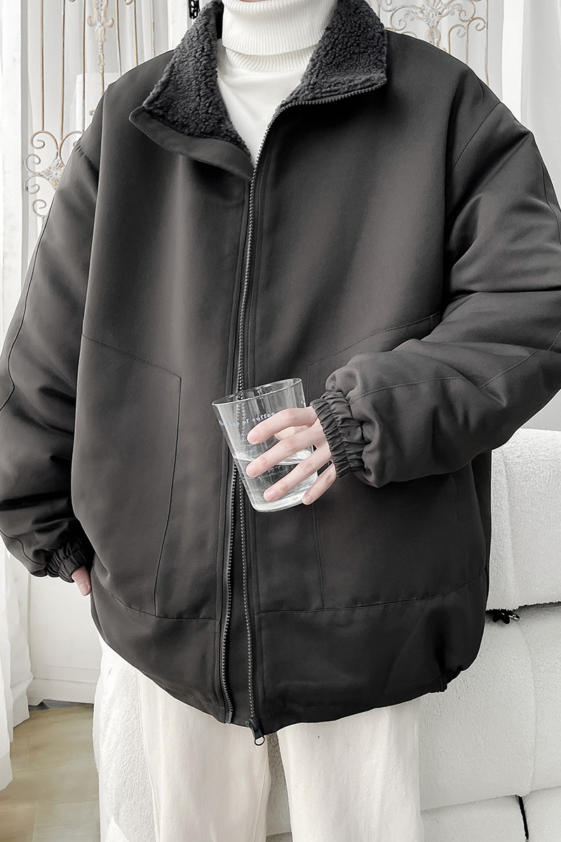 冬装新款2025港风冬装羊羔毛棉衣立领男装棉袄XZ415-M012P118,男装棉衣,星座415