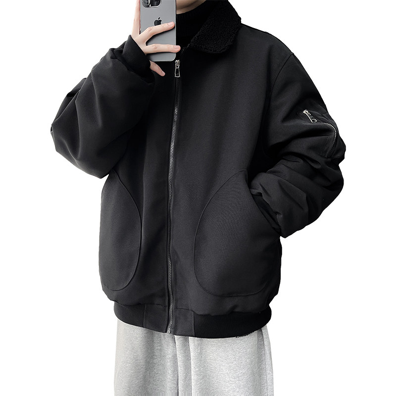 2025港风羊羔毛棉衣冬装保暖棉袄男装大码外套XZ415-M011P120,男装棉衣,星座415